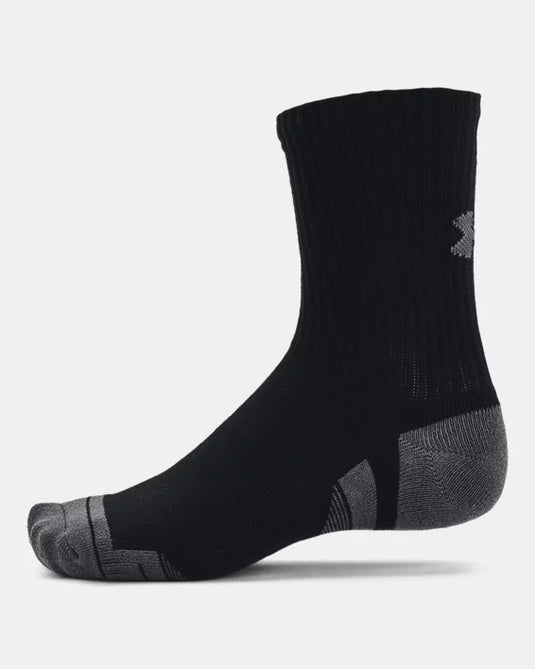 Under Armour (UA) Performance Cotton 3-Pack Mid-Crew Socks(3 pairs of Socks)