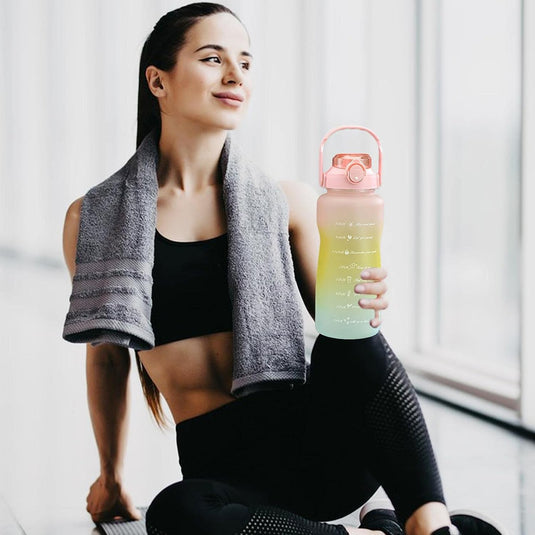 3 Pack Water Bottles Set with 2L Large Bottle 900ML Portable Bottle and 500ML Mini Bottle