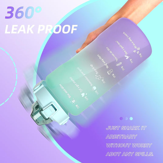 3 Pack Water Bottles Set with 2L Large Bottle 900ML Portable Bottle and 500ML Mini Bottle