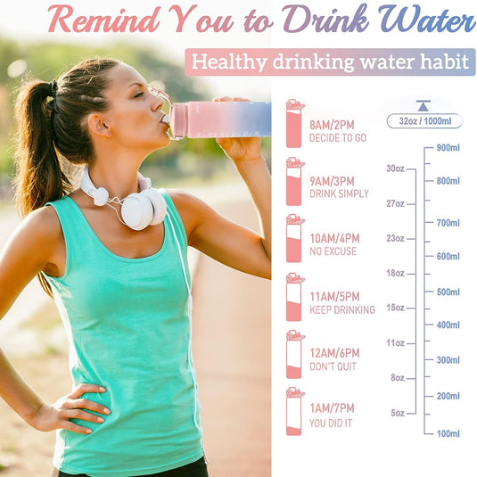 3 Pack Water Bottles Set with 2L Large Bottle 900ML Portable Bottle and 500ML Mini Bottle